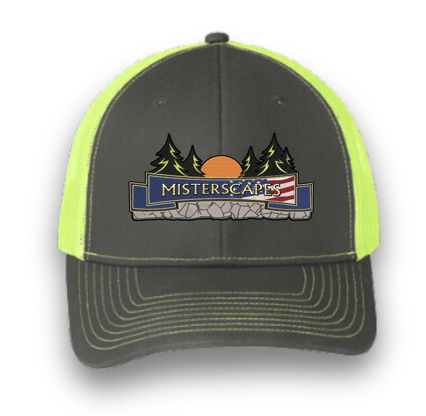 MISTERSCAPES -MISTERSCAPES - white - grey Richardson - Snapback Trucker Cap - 112- EMBROIDERY - Embroidery