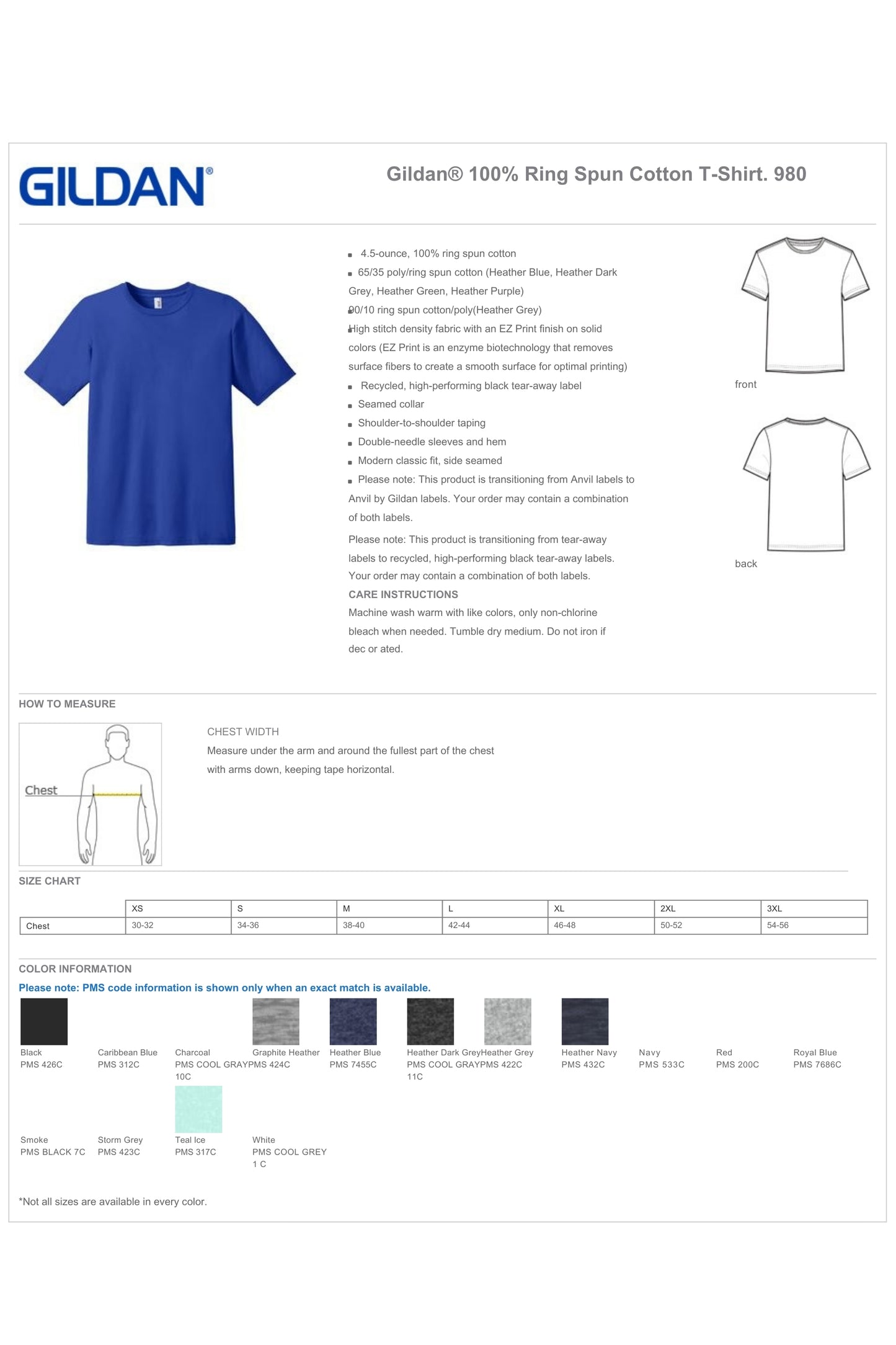 MISTERSCAPES - Gildan ® - T-Shirt. 980 -FULL LOGO - PRINTED D.T.F