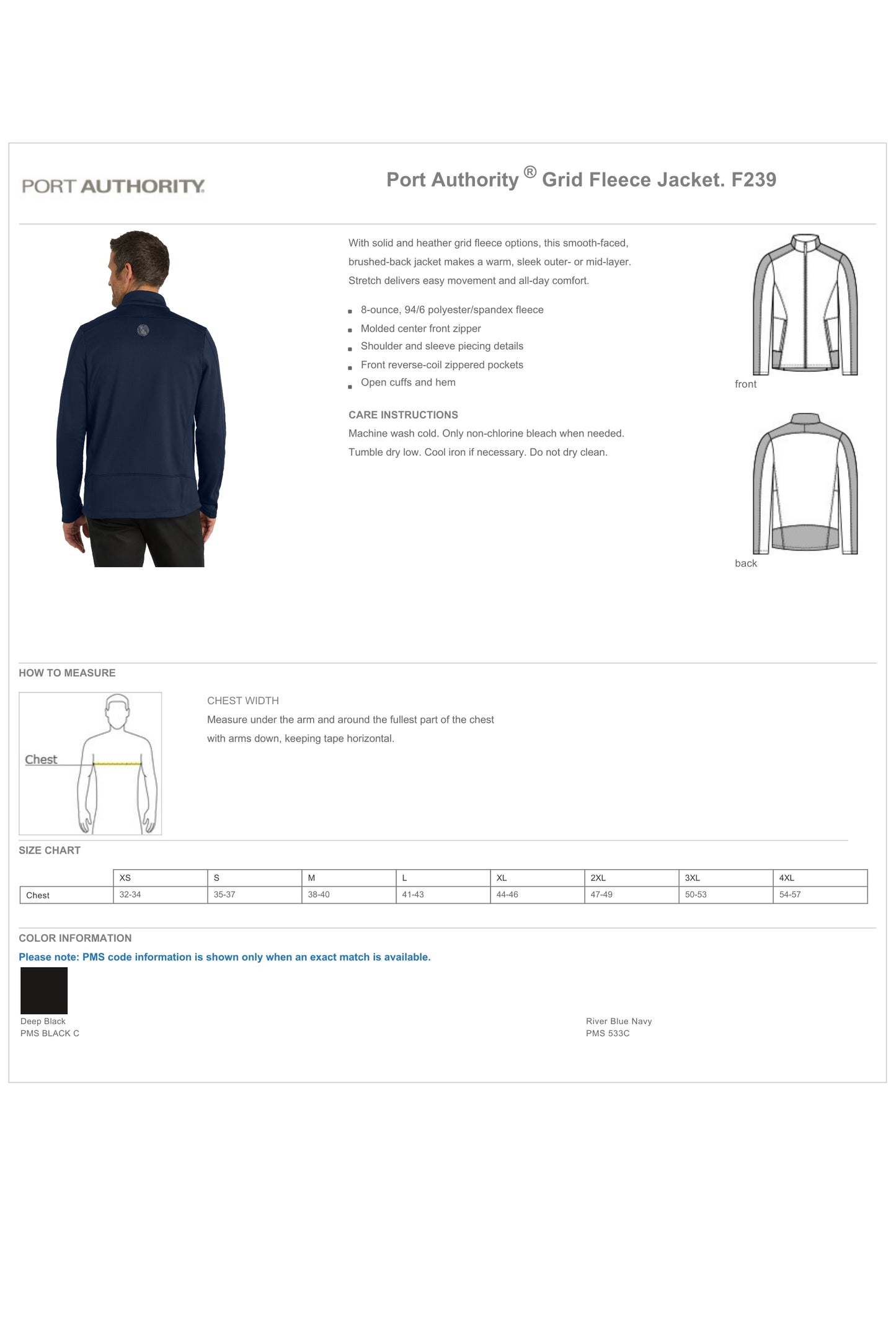 ORENDA - F239 Port Authority® Grid Fleece Jacket - SCREEN PRINTED
