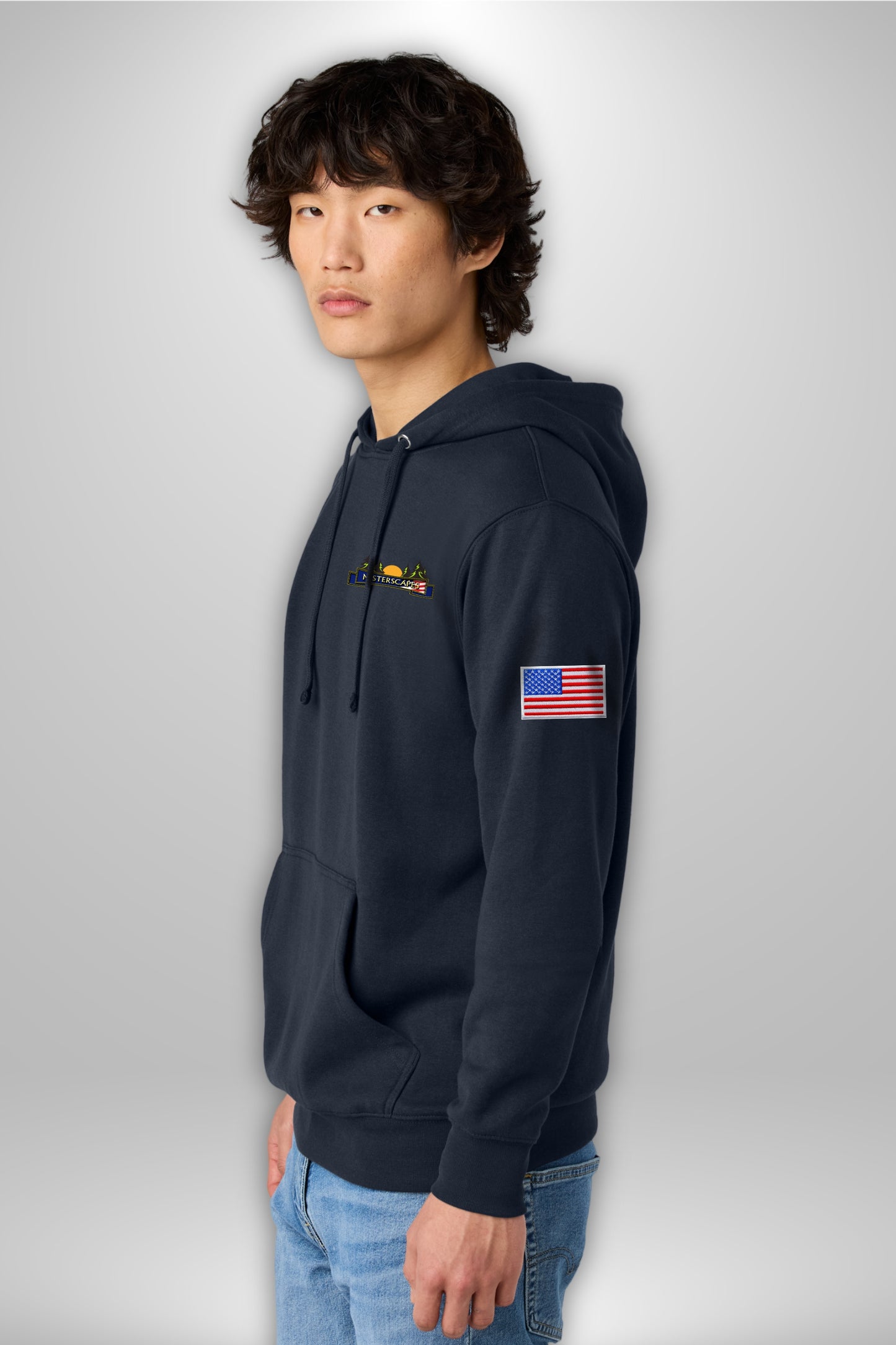 MISTERSCAPES - NAVY DT6100 District® V.I.T.™ Fleece Hoodie - FULL COLOR - PRINTED D.T.F