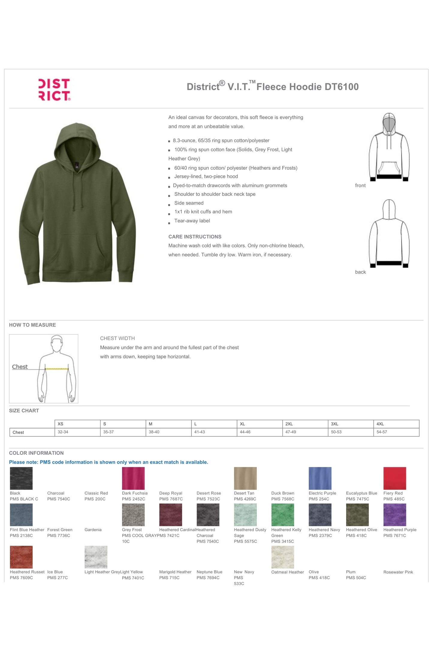 LANDSCAPE - NEW ENGLAND TOTAL NAVY DT6100 District® V.I.T.™ Fleece Hoodie - FULL COLOR - PRINTED D.T.F