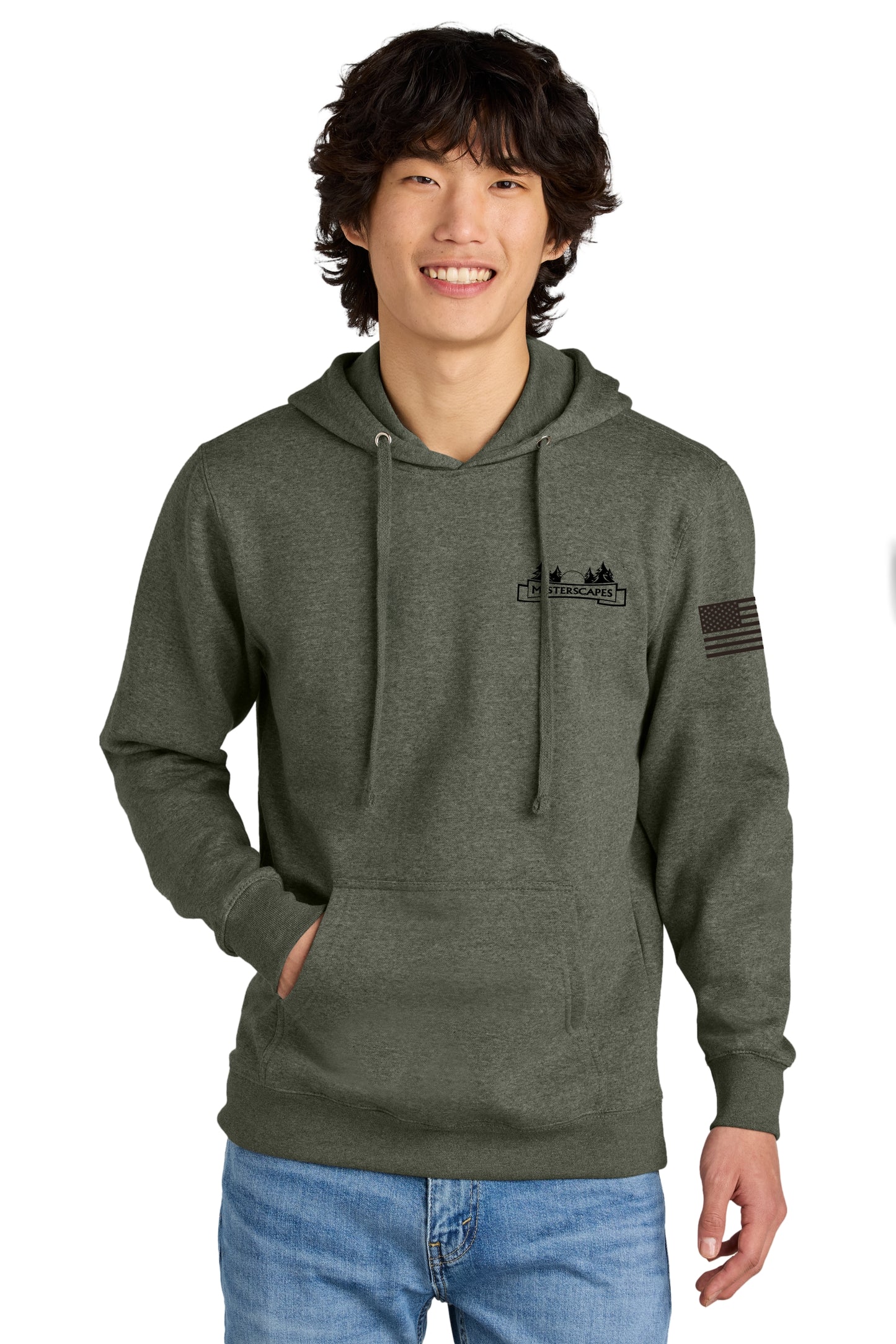 MISTERSCAPES - HGREEN - DT6100 District® V.I.T.™ Fleece Hoodie - BLACK LOGO - PRINTED D.T.F