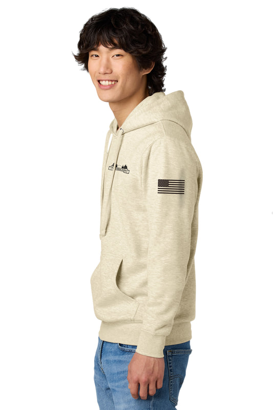 MISTERSCAPES - OATMEAL DT6100 District® V.I.T.™ Fleece Hoodie - BLACK LOGO- PRINTED D.T.F