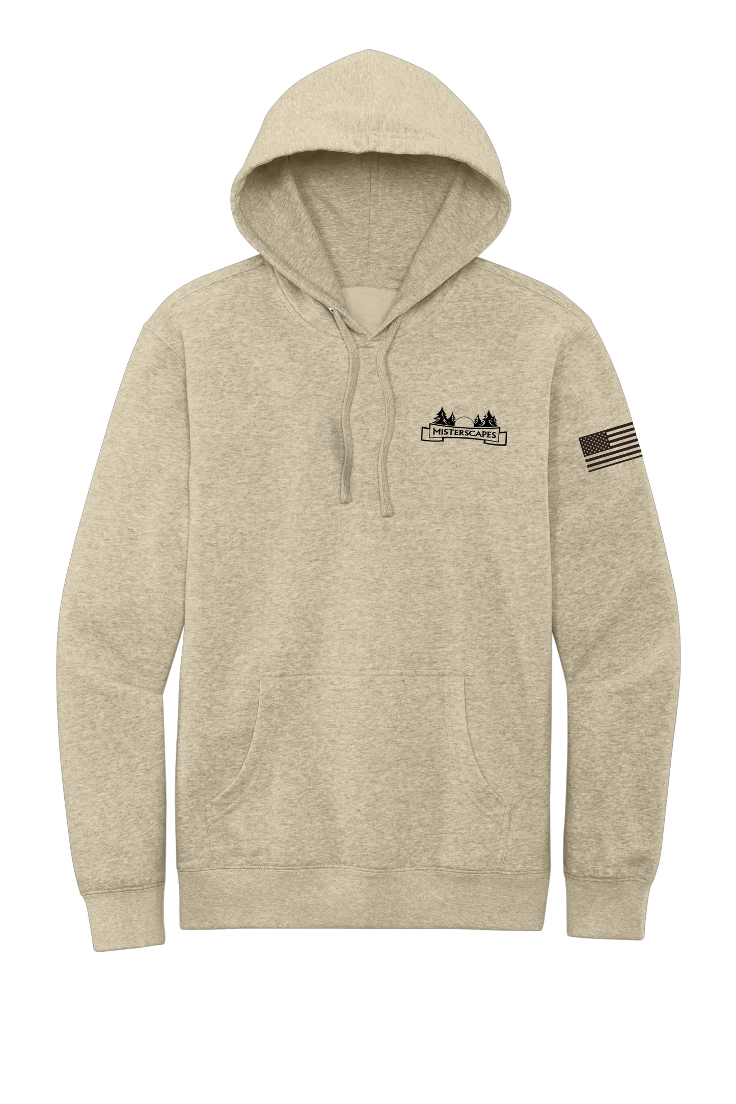 MISTERSCAPES - OATMEAL DT6100 District® V.I.T.™ Fleece Hoodie - BLACK LOGO- PRINTED D.T.F