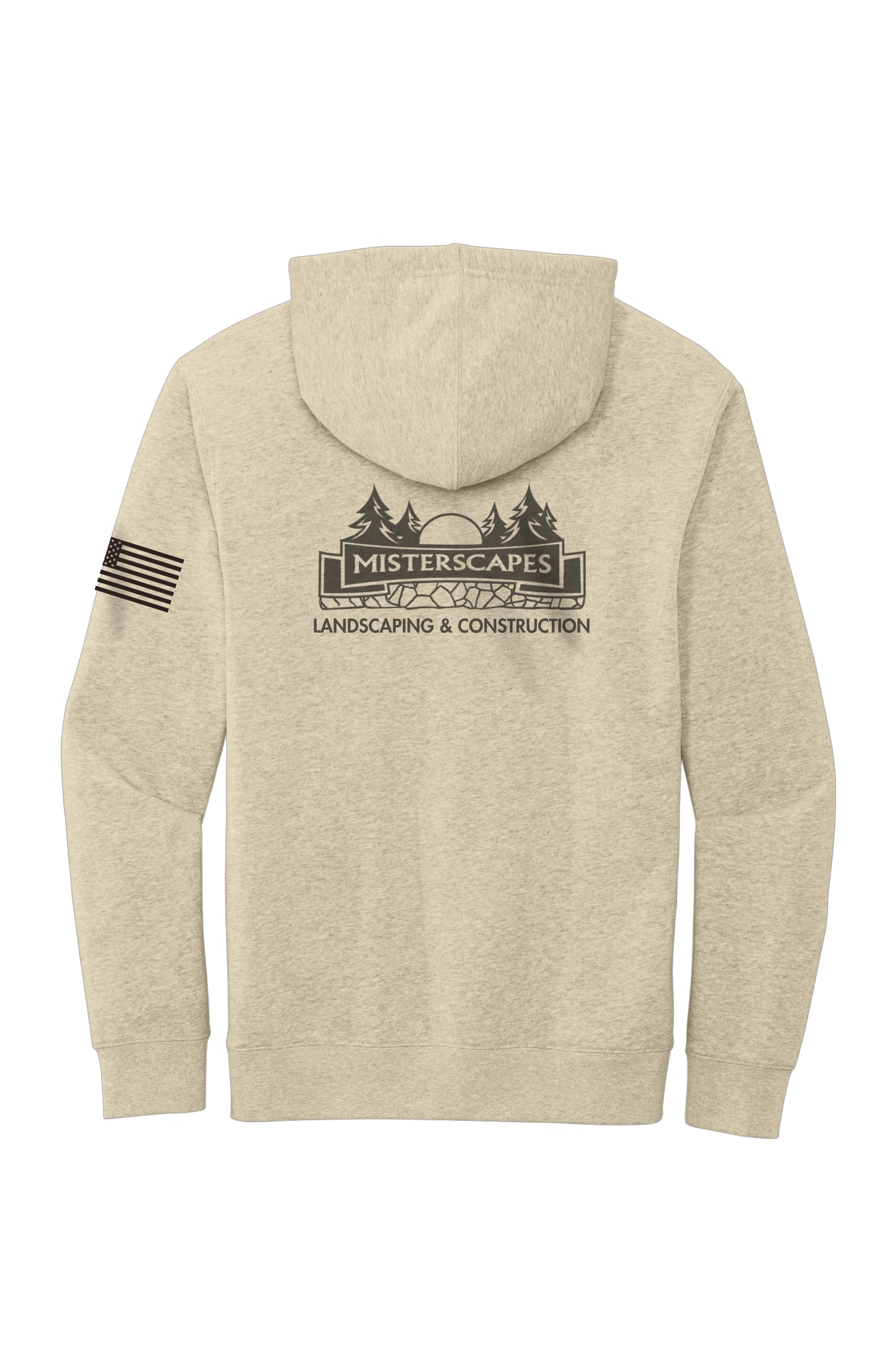 MISTERSCAPES - OATMEAL DT6100 District® V.I.T.™ Fleece Hoodie - BLACK LOGO- PRINTED D.T.F