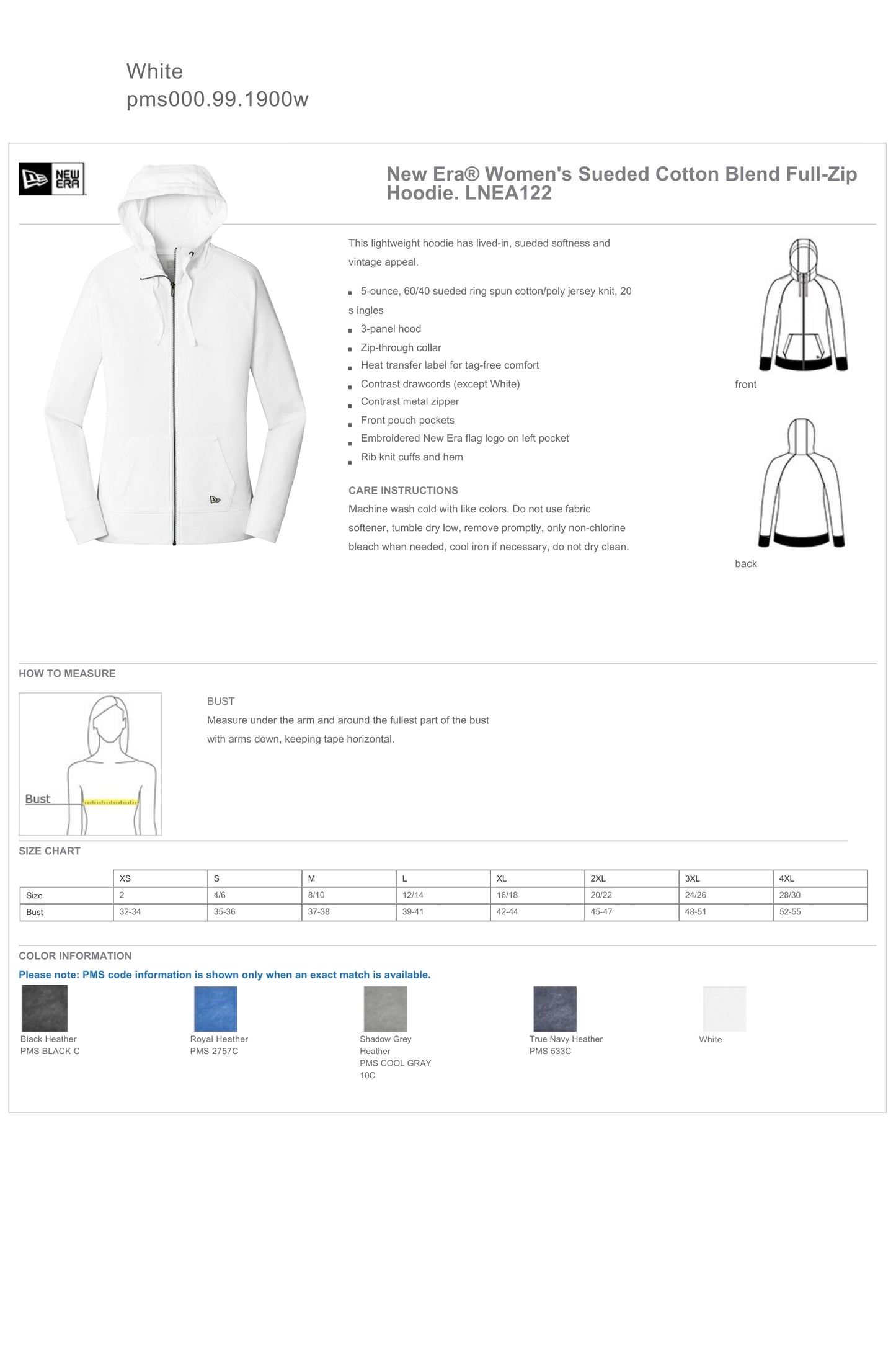MISTERSCAPES - New Era® Women's Sueded Cotton Blend Full-Zip Hoodie. LNEA122