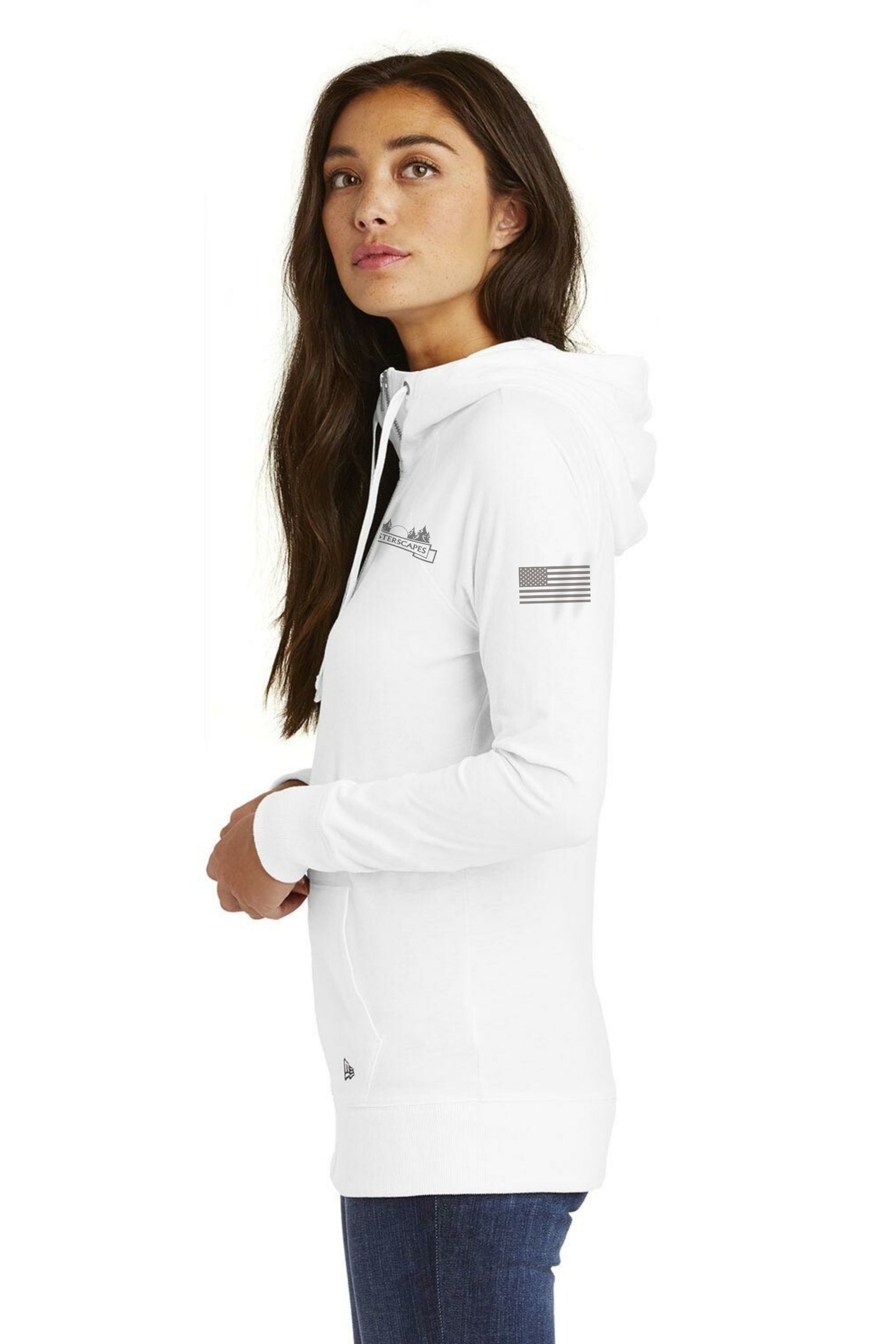 MISTERSCAPES - New Era® Women's Sueded Cotton Blend Full-Zip Hoodie. LNEA122