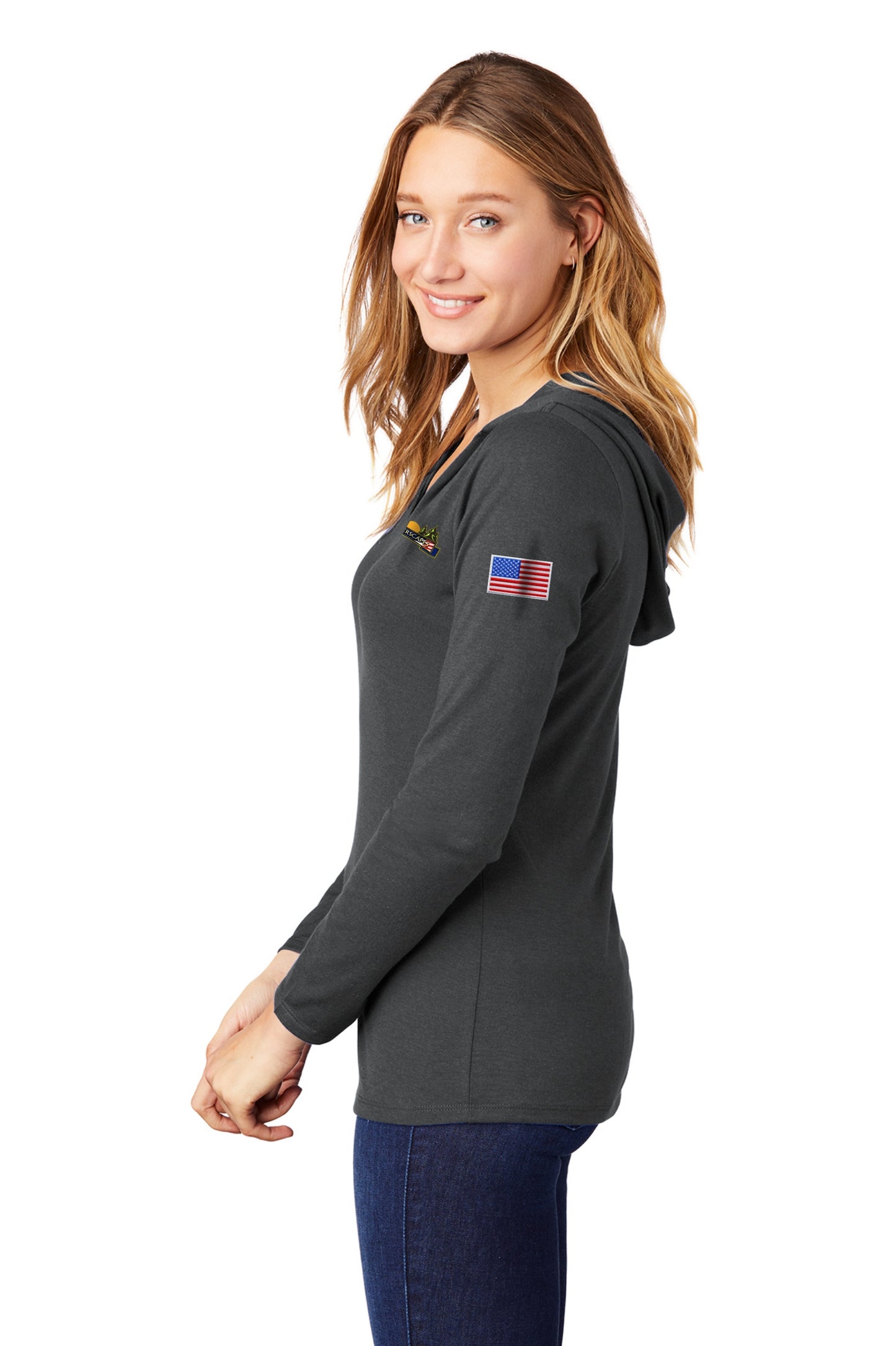 MISTERSCAPES - District® Women's Perfect Tri® Long Sleeve Hoodie. DM139L.
