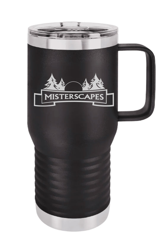 MISTERSCAPES - BLK - HANDLE - TUMBLER -SKU: LCM202 - Polar Camel 20 oz. Black Vacuum Insulated Travel Mug with Slider Lid