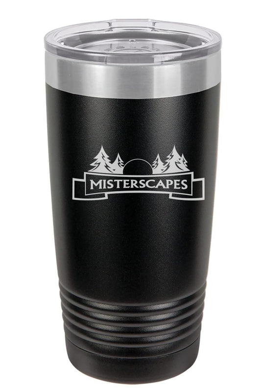 MISTERSCAPES - BLK - NO HANDLE TUMBLER SKU: LTM7266 - Polar Camel 20 oz. Black Ringneck Insulated Tumbler with Slider Lid and Silver Ring