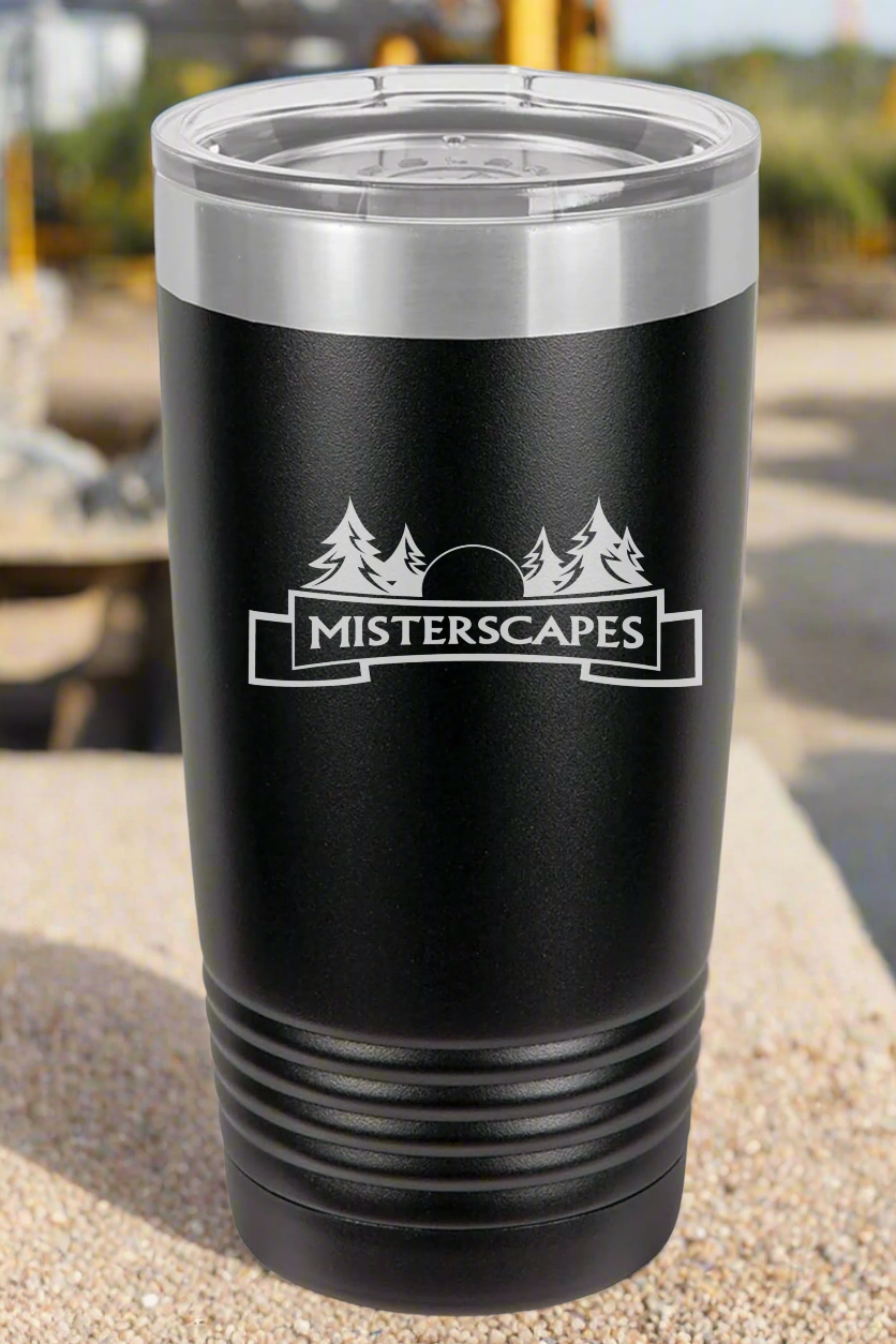 MISTERSCAPES - BLK - NO HANDLE TUMBLER SKU: LTM7266 - Polar Camel 20 oz. Black Ringneck Insulated Tumbler with Slider Lid and Silver Ring
