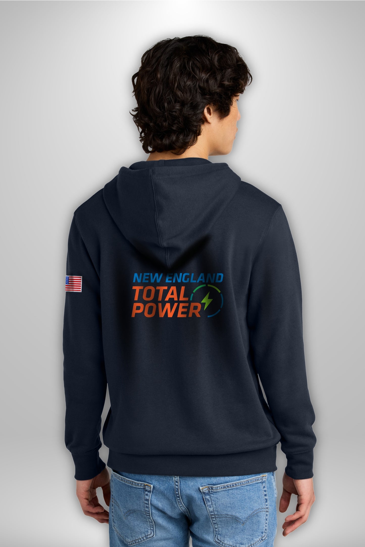 POWER - NEW ENGLAND TOTAL NAVY DT6100 District® V.I.T.™ Fleece Hoodie - FULL COLOR - PRINTED D.T.F