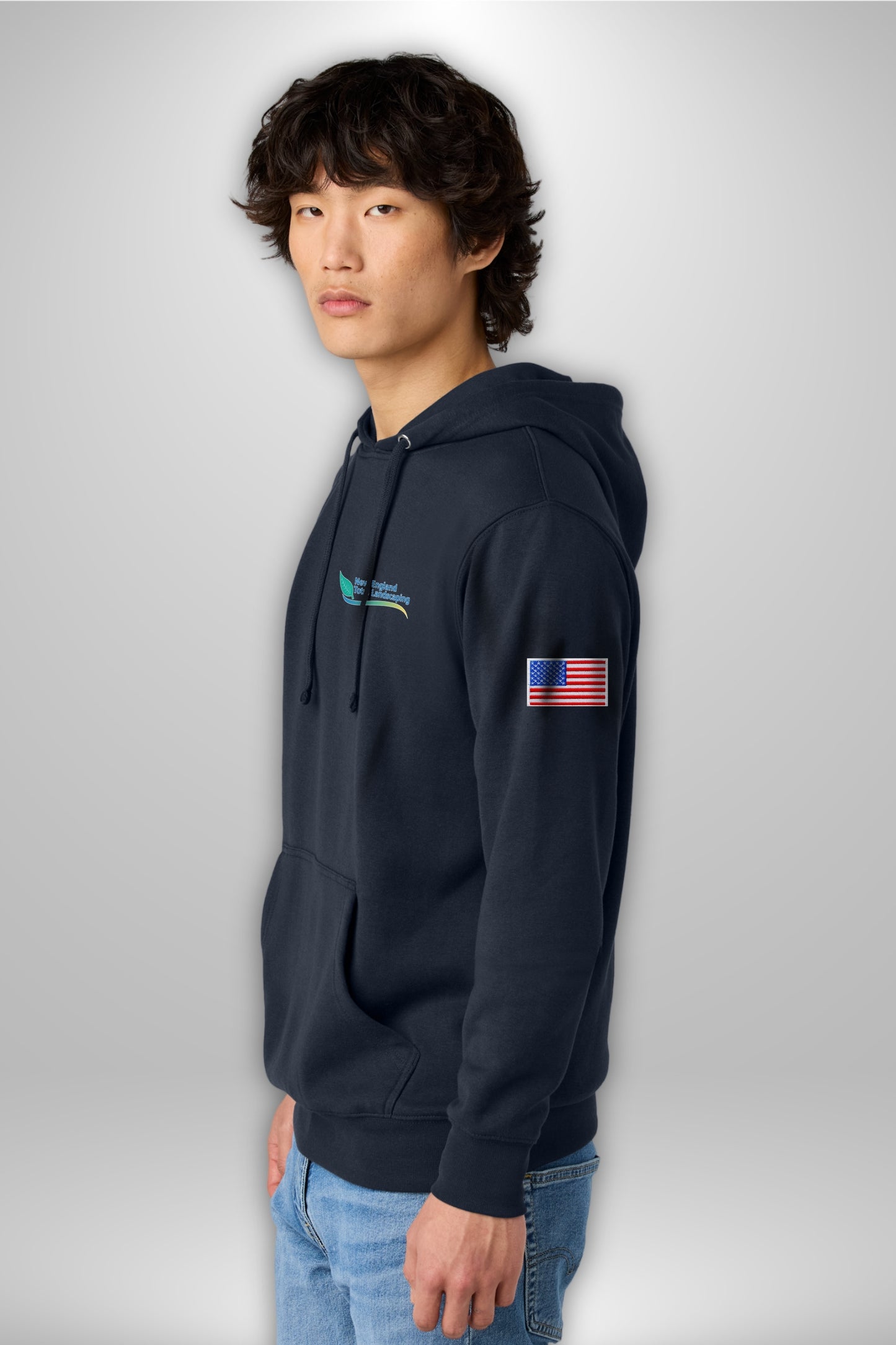LANDSCAPE - NEW ENGLAND TOTAL NAVY DT6100 District® V.I.T.™ Fleece Hoodie - FULL COLOR - PRINTED D.T.F