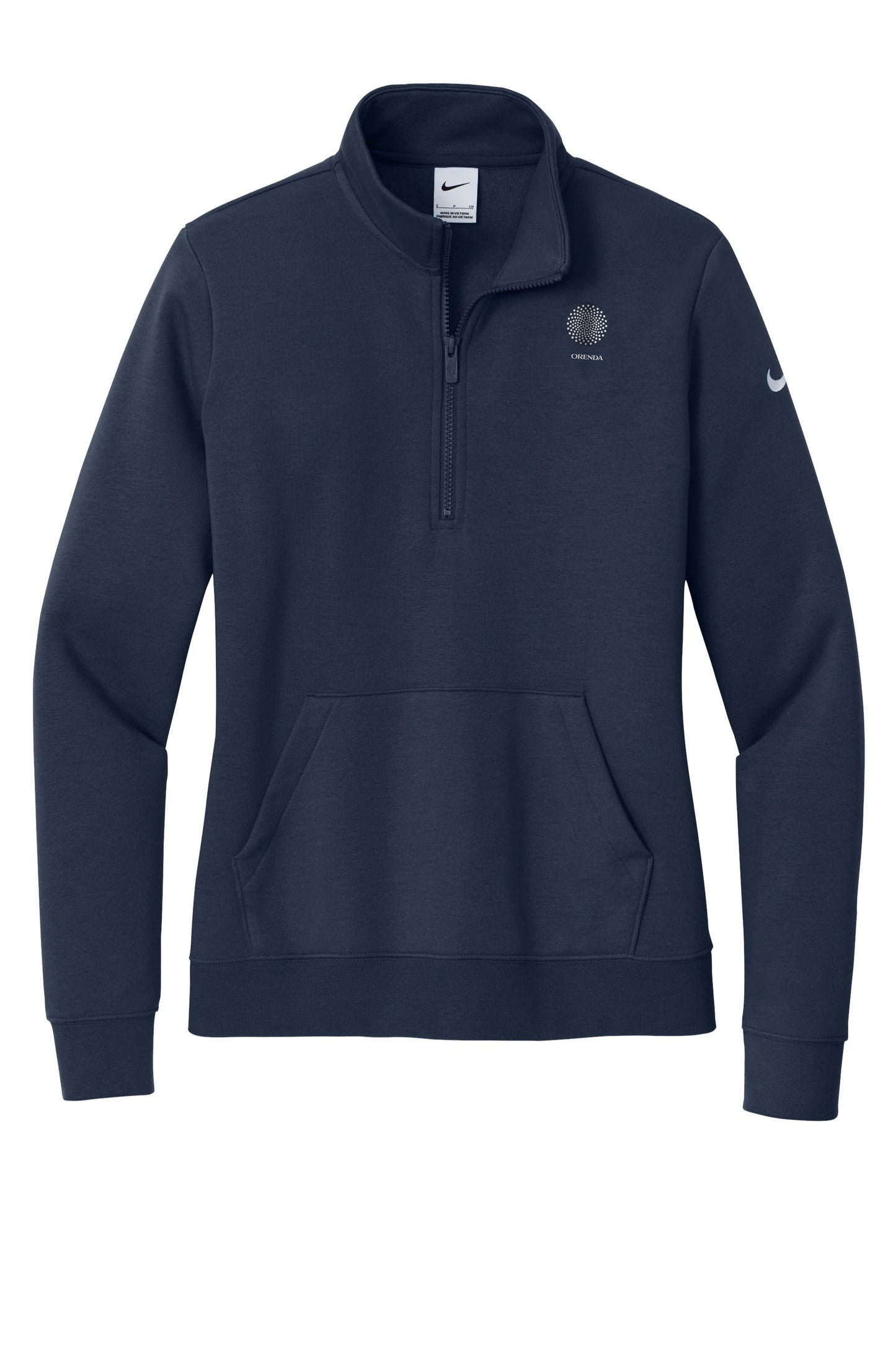 ORENDA- NKDX6720 - MIDNIGHT NAVY Nike Women's Club Fleece 1/2-Zip - SCREEN PRINTED