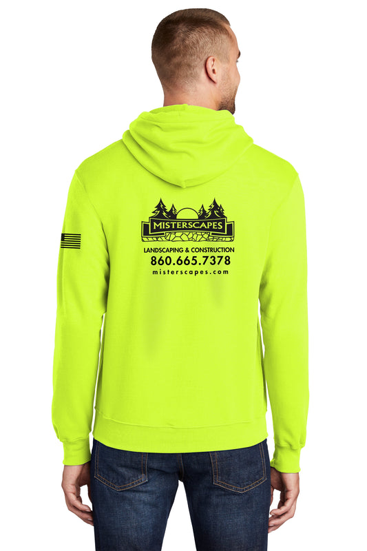 MISTERSCAPES - Safety -- Port & Company Core Fleece Pullover Hooded Sweatshirt - PC78H - BLACK COPY -PRINTED D.T.F