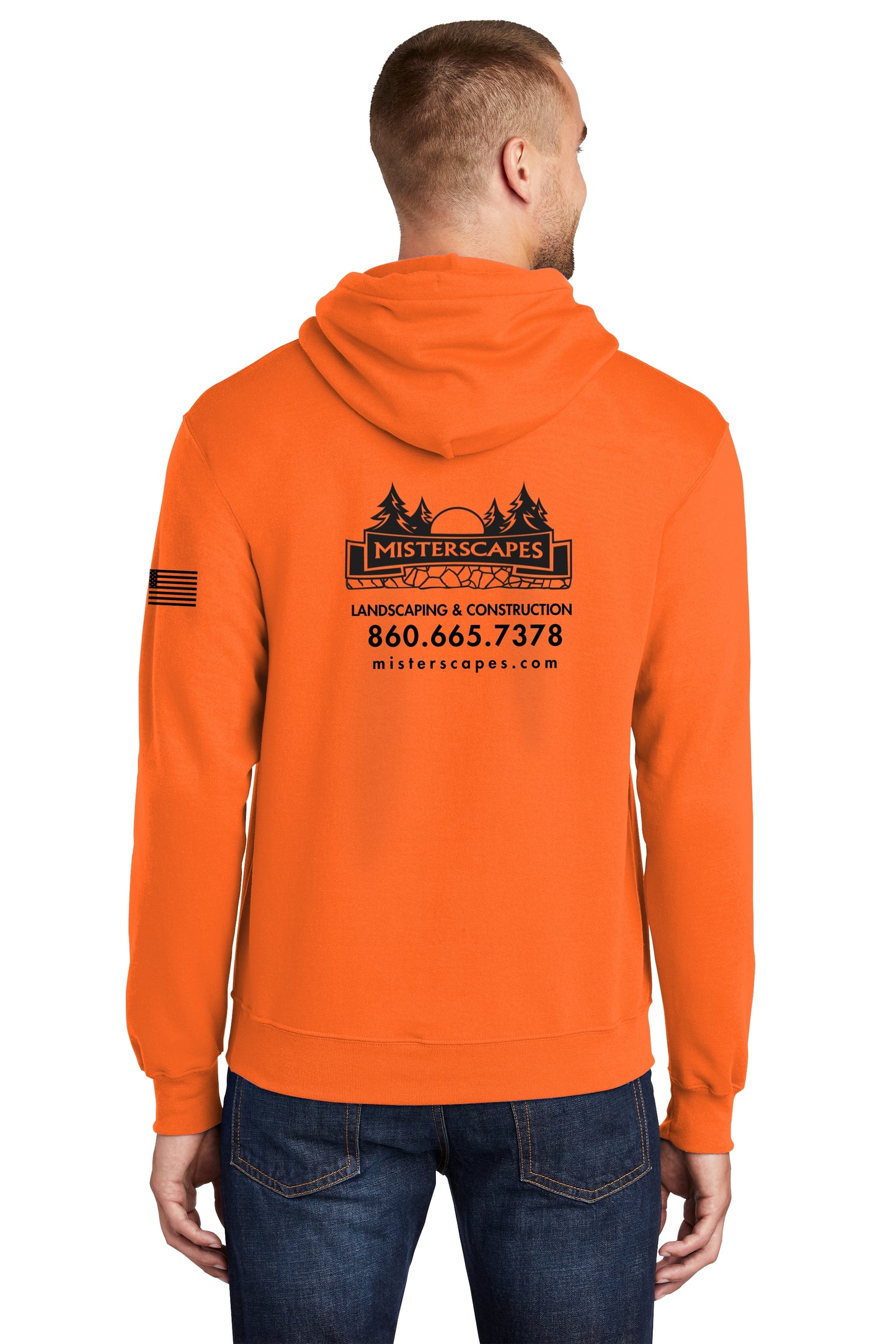 MISTERSCAPES - Safety -- Port & Company Core Fleece Pullover Hooded Sweatshirt - PC78H - BLACK COPY -PRINTED D.T.F