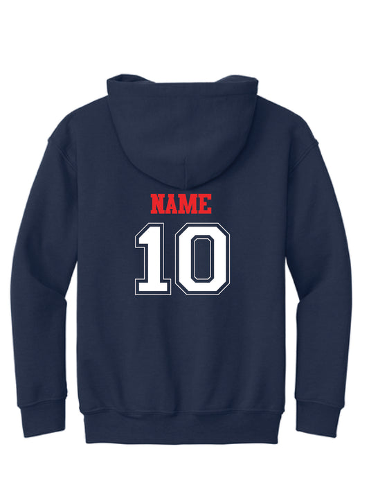 RYE BROOK REBELS BASEBALL / PRINT / 18500B Gildan® Youth Hooded Sweatshirt