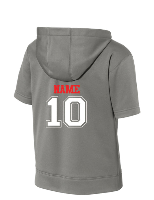 RYE BROOK REBELS BASEBALL / PRINT / YST251 Youth Fleece Short Sleeve Hooded Pullover