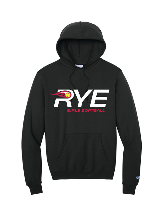 RYE GIRLS SOFTBALL / S700 / PRINT / Champion® Powerblend® Pullover Hoodie
