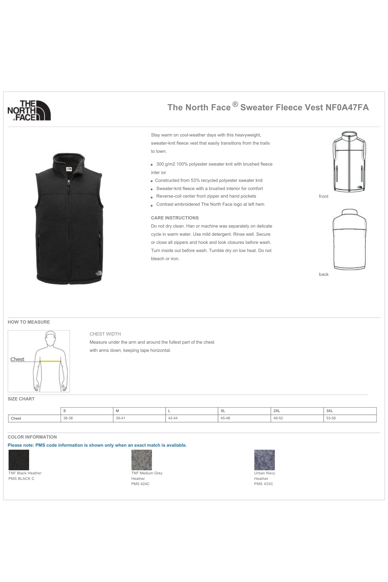 ORENDA - NF0A47FA The North Face ® Sweater Fleece Vest - STITCHED