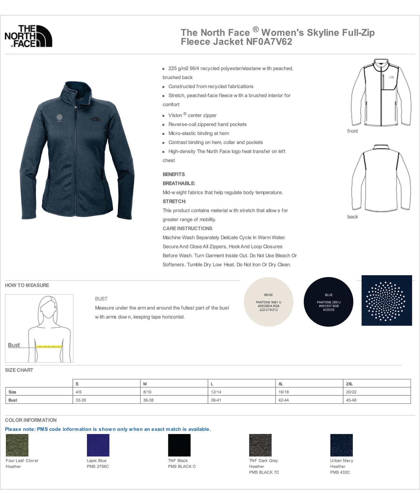 ORENDA -NF0A7V62 The North Face ® Women's Skyline Fleece Jacket Full-Zip - SCREEN PRINTED
