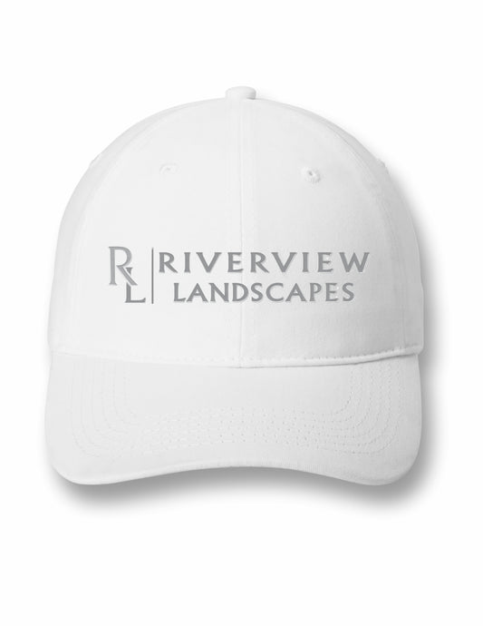 RIVERVIEW -PC77- Port & Company® Easy Cotton Tee - WHITE COLOR - GREY STITCH