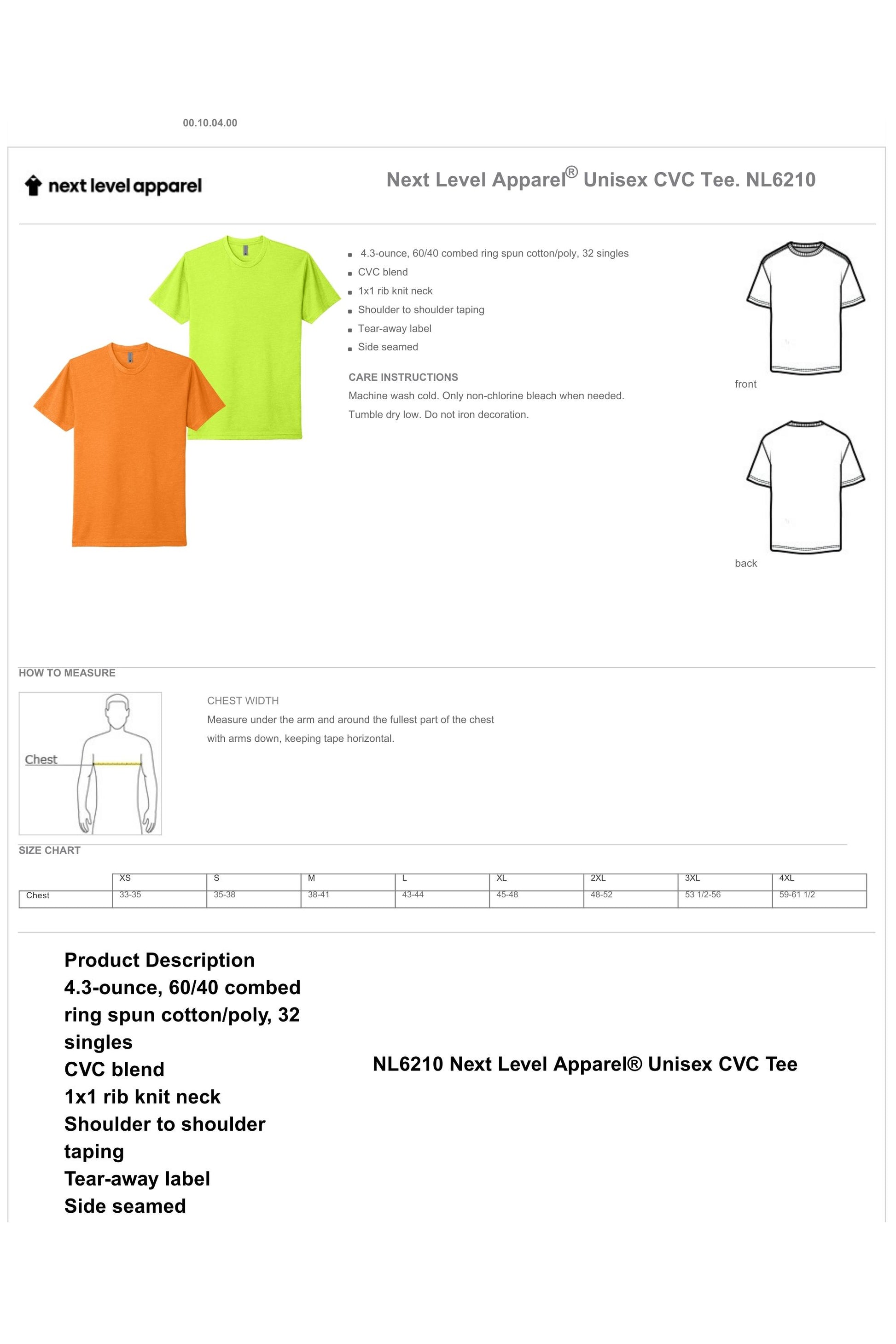 MISTERSCAPES - NL6210 Next Level Apparel® Unisex CVC Tee PRINTED D.T.F