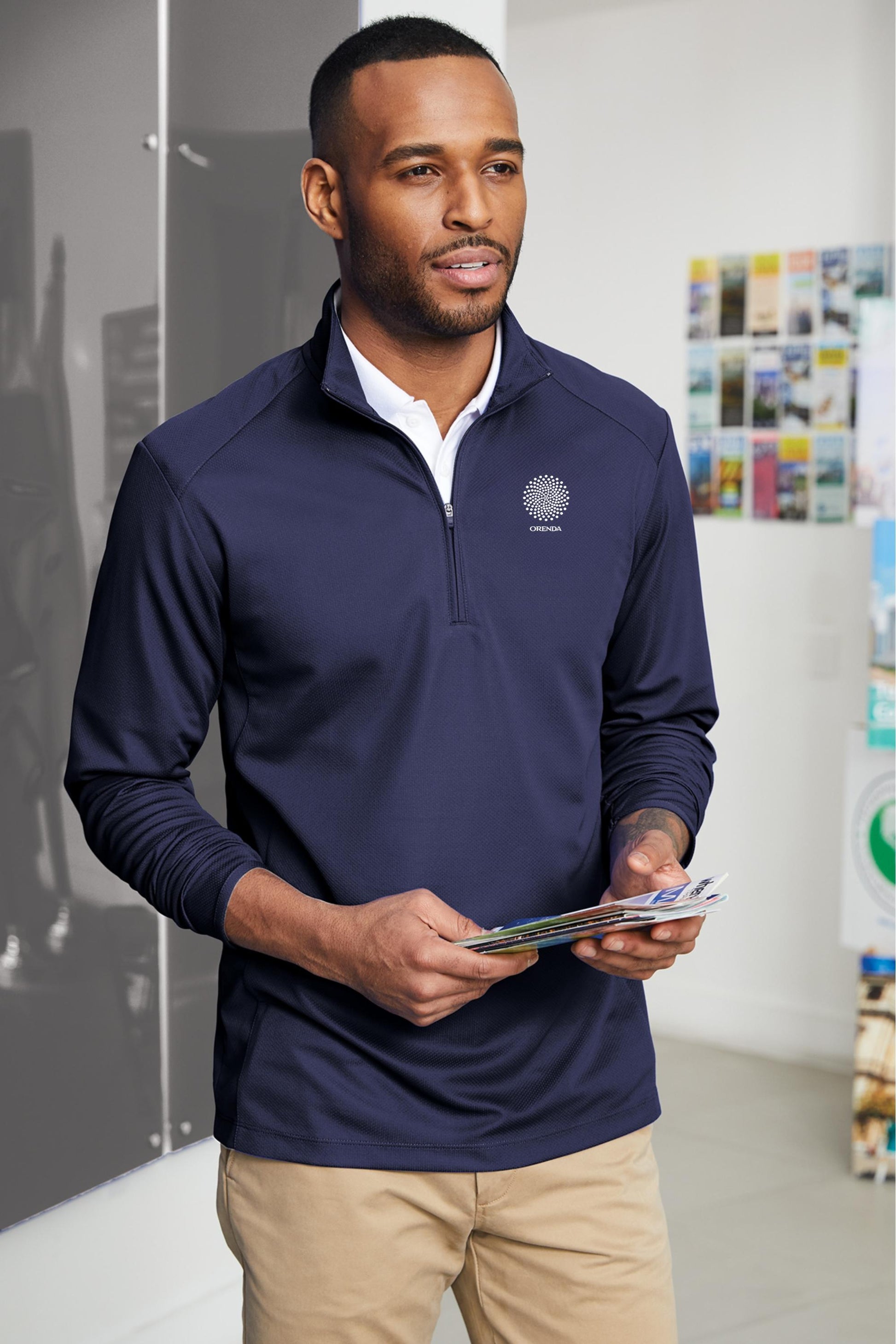 ORENDA - Port Authority® Pinpoint Mesh 1/2-Zip. K806 - PRINTED