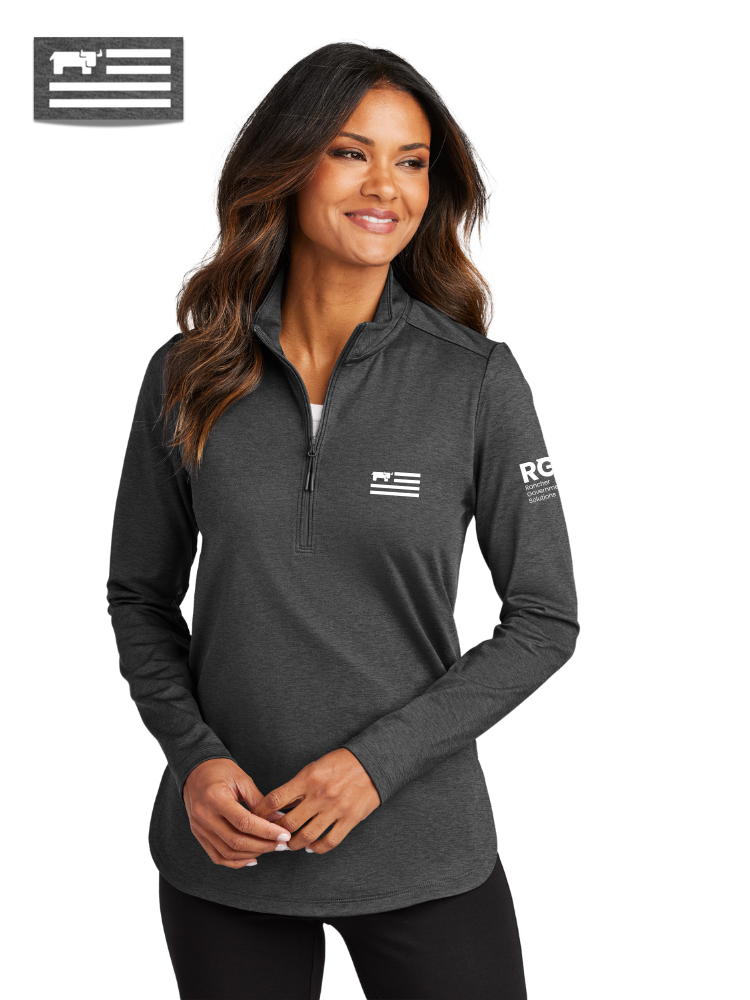 RGS - Port Authority ®  Women's C-FREE ®  Double Knit 1/4-Zip - WHITE LOGO