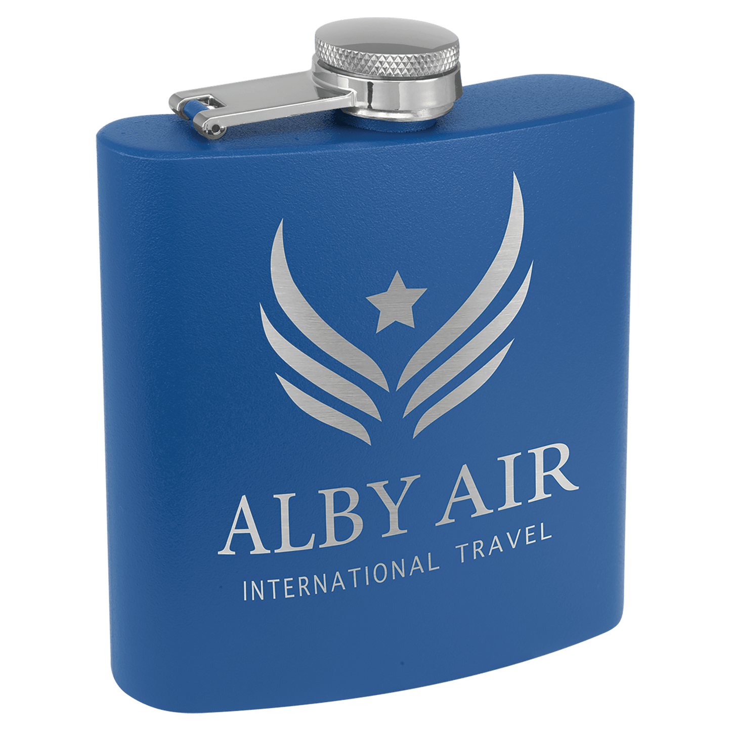 VINNPRINT - ENGRAVING - 6 oz. Leather Flask Set in Black Presentation Box