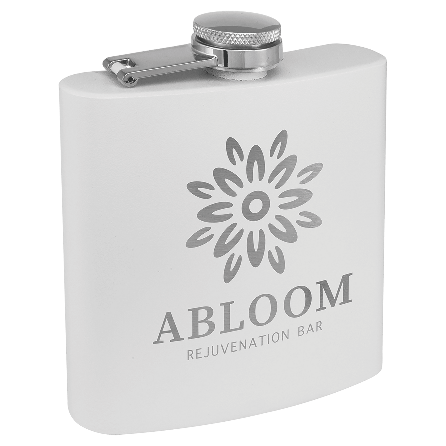 VINNPRINT - ENGRAVING - 6 oz. Leather Flask Set in Black Presentation Box