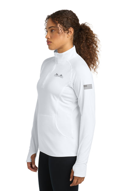 MISTERSCAPES - Sport-Tek® Women's Sport-Wick® Stretch 1/4-Zip Pullover. LST850 - grey logo