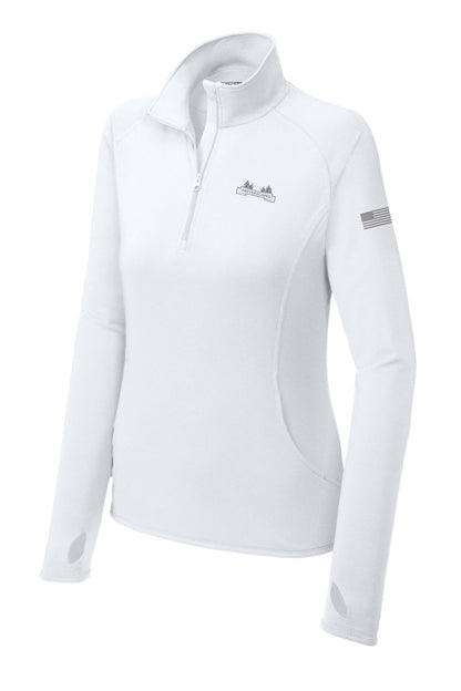 MISTERSCAPES - Sport-Tek® Women's Sport-Wick® Stretch 1/4-Zip Pullover. LST850 - grey logo
