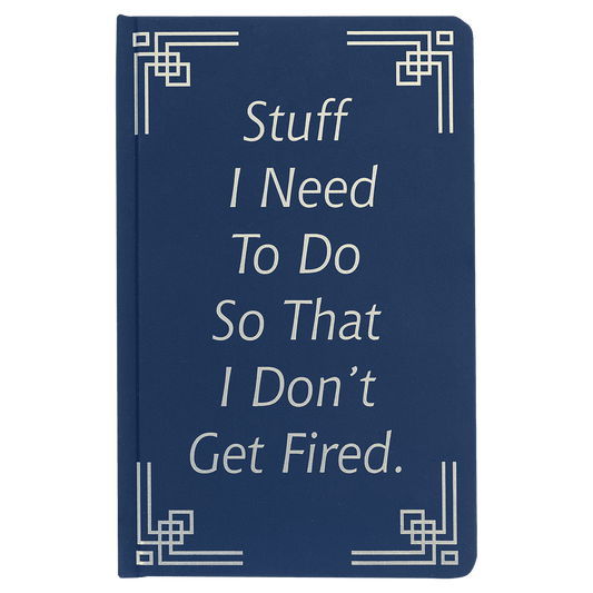 VINNPRINT - ENGRAVING -  5 1/4" x 8 1/4" Blue Lazerburst Journal