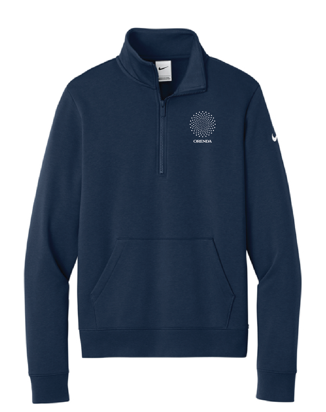 ORENDA / NKDX6720 /EMBROIDERY /  MIDNIGHT NAVY  Nike Women's Club Fleece 1/2-Zip - SCREEN PRINTED