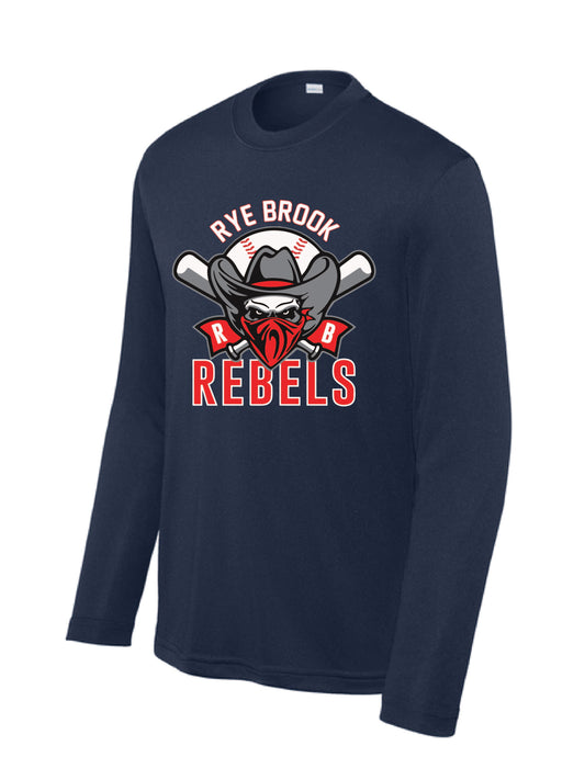 RYE BROOK REBELS BASEBALL / PRINT / YST350LS Sport-Tek® Youth Long Sleeve Tee