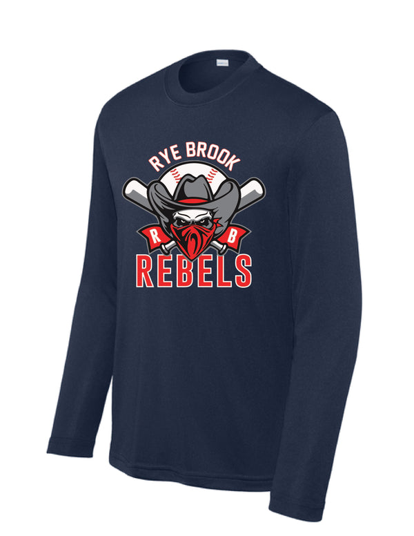 RYE BROOK REBELS BASEBALL / PRINT / YST350LS Sport-Tek® Youth Long Sleeve Tee