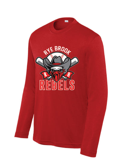 RYE BROOK REBELS BASEBALL / PRINT / YST350LS Sport-Tek® Youth Long Sleeve Tee