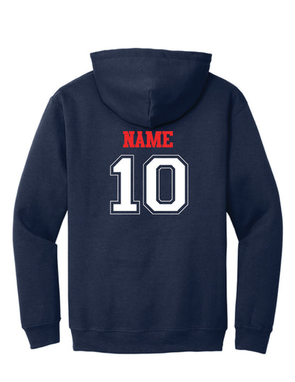 RYE BROOK REBELS BASEBALL / PRINT / 18500 Gildan Hooded Sweatshirt