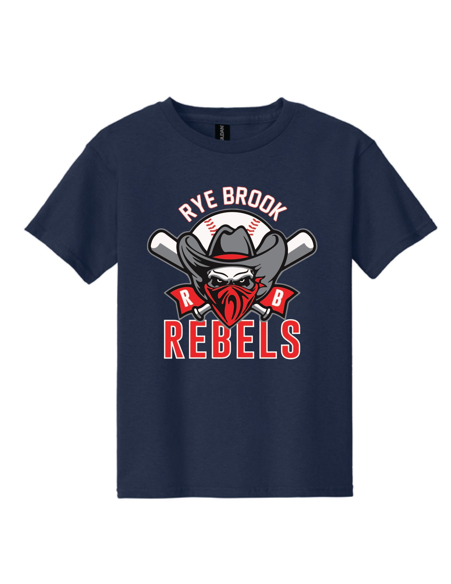 RYE BROOK REBEL BASEBALL / PRINT / 5000B Gildan Youth T-Shirt