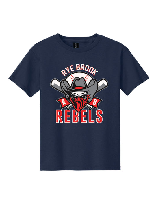 RYE BROOK REBEL BASEBALL / PRINT / 5000B Gildan Youth T-Shirt