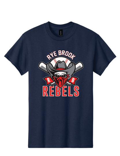 RYE BROOK REBELS BASEBALL / PRINT / 5000 Gildan T-Shirt