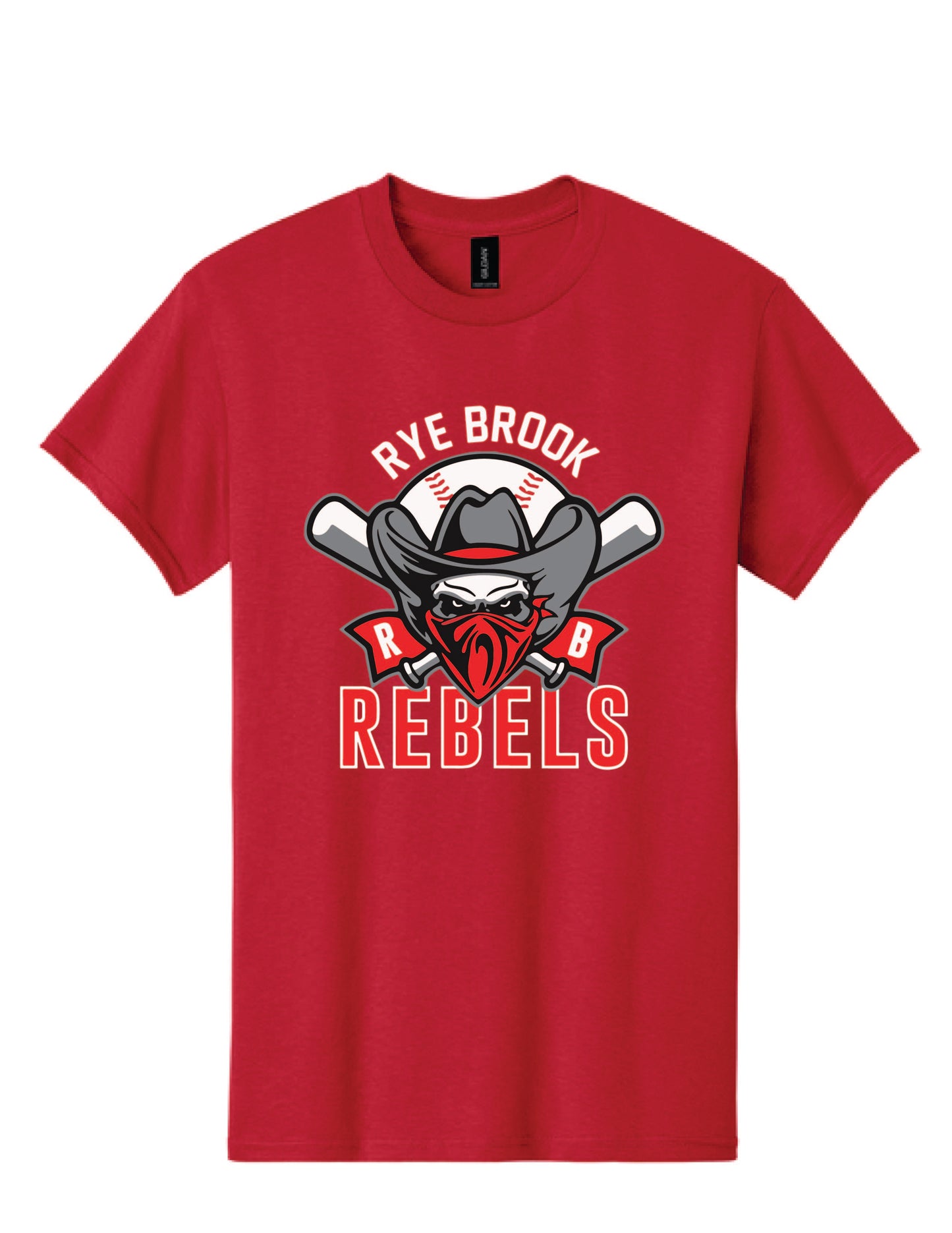 RYE BROOK REBELS BASEBALL / PRINT / 5000 Gildan T-Shirt