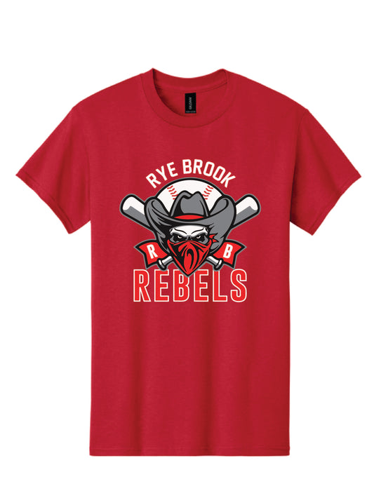 RYE BROOK REBELS BASEBALL / PRINT / 5000 Gildan T-Shirt