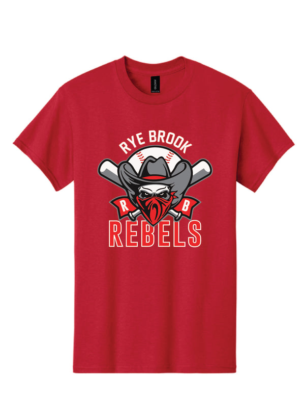 RYE BROOK REBELS BASEBALL / PRINT / 5000 Gildan T-Shirt