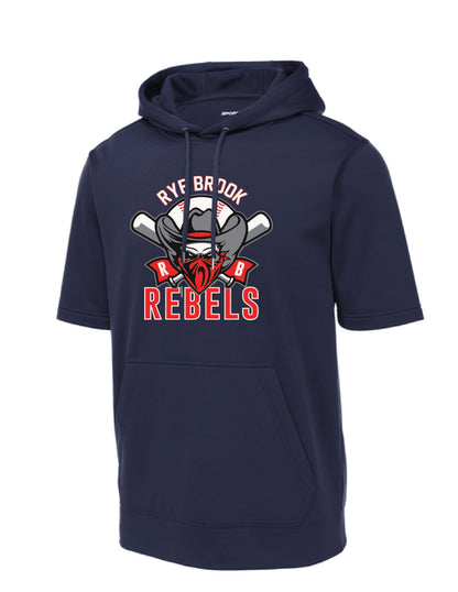 RYE BROOK REBELS BASEBALL / PRINT / ST251 Short Sleeve Hooded Pullover