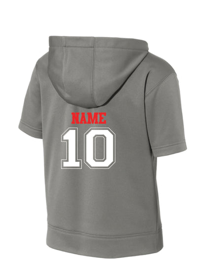 RYE BROOK REBELS BASEBALL / PRINT / YST251  Youth Fleece Short Sleeve Hooded Pullover