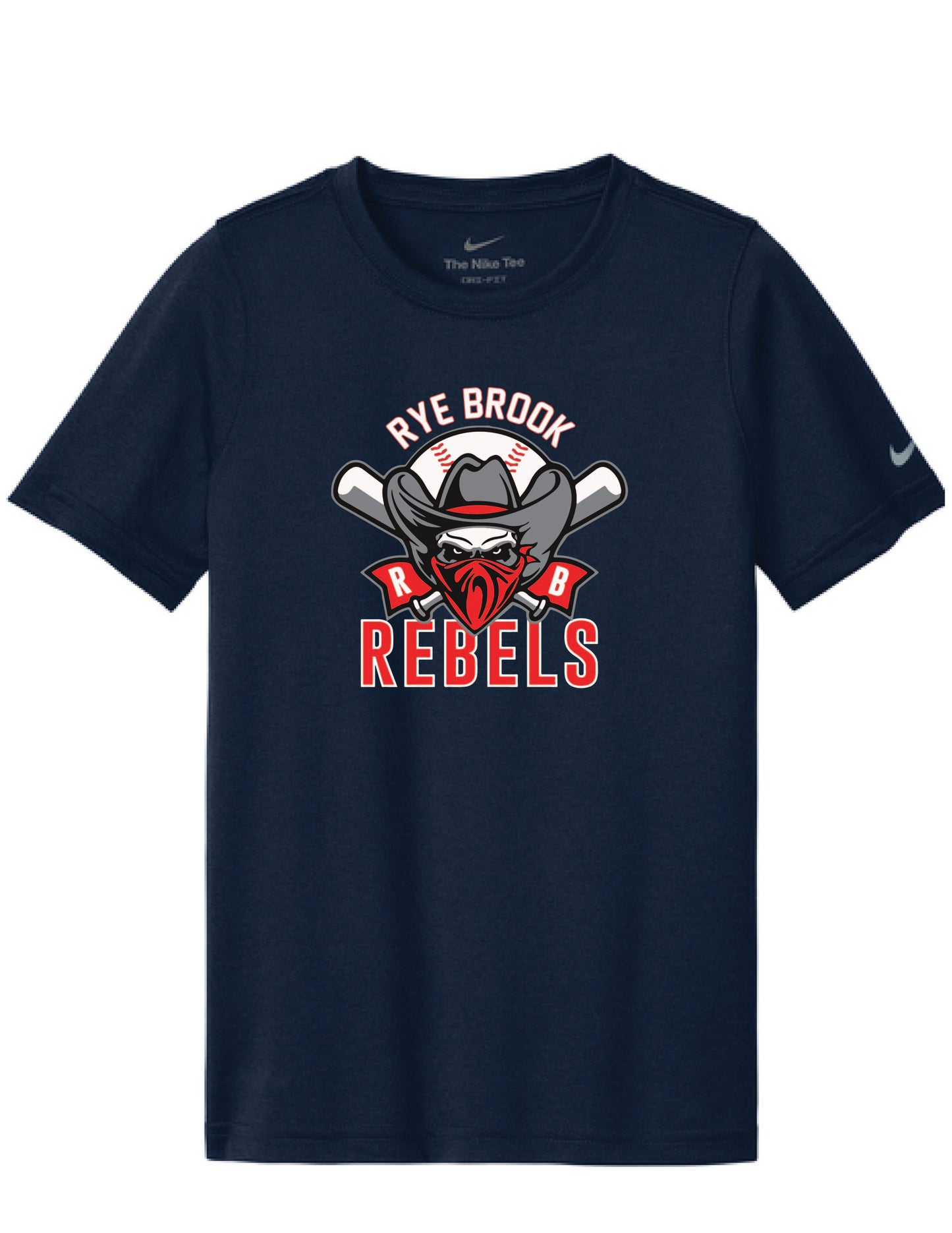 RYE BROOK REBELS BASEBALL / PRINT / NKDX8787 Nike Youth Tee