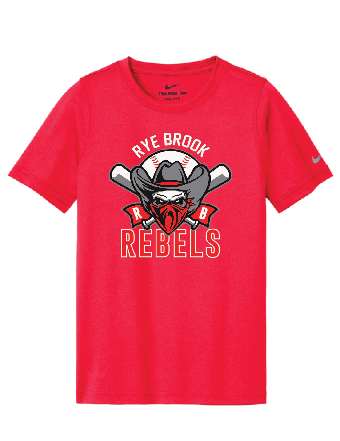 RYE BROOK REBELS BASEBALL / PRINT / NKDX8787 Nike Youth Tee