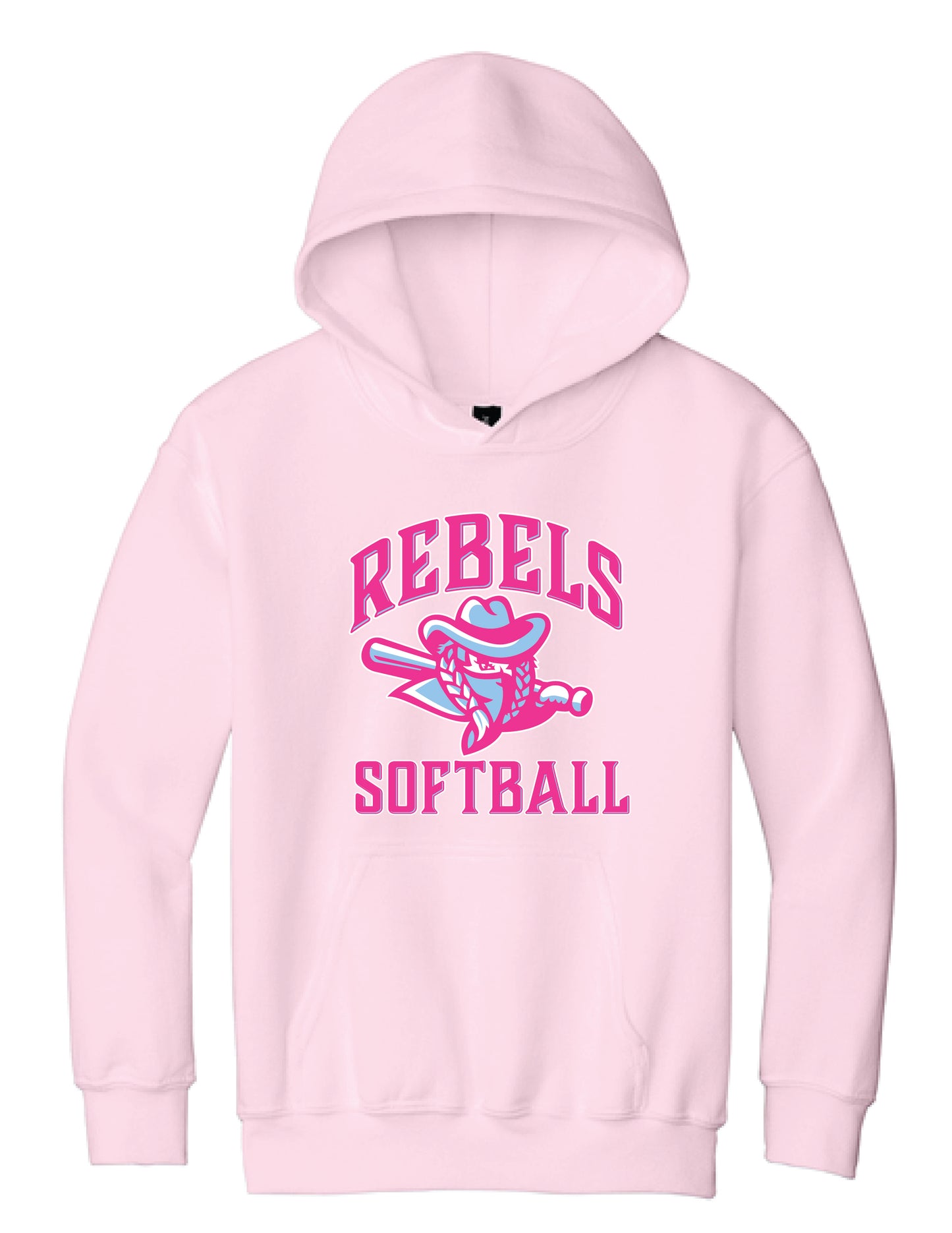 RYE BROOK REBELS SOFTBALL / PRINT / 18500B Youth Heavy Blend™ Hooded Sweatshirt